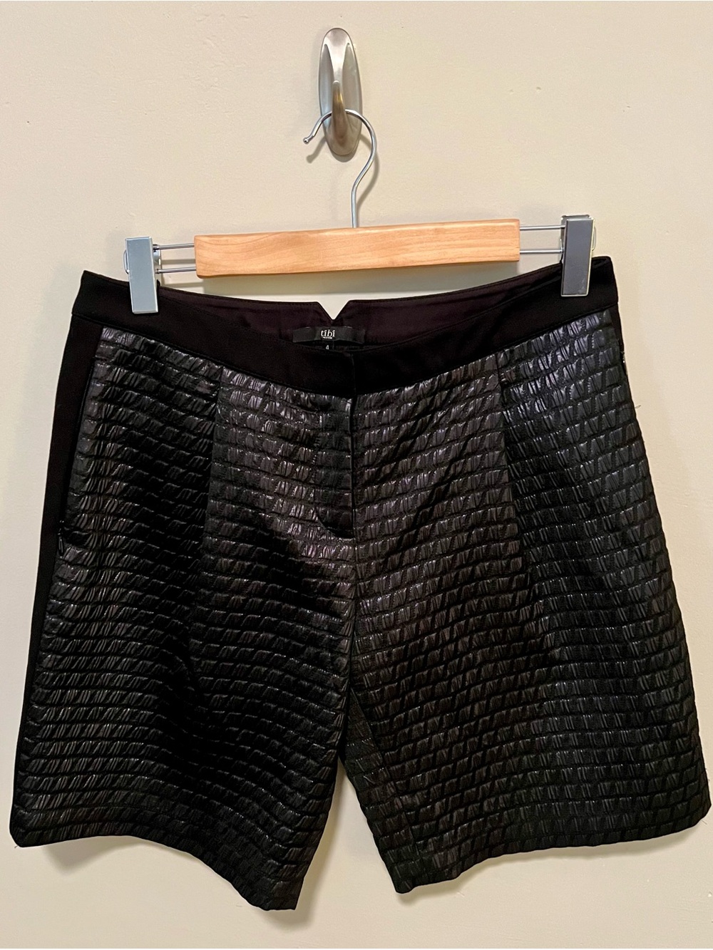 Tibi Black Quilted Women’s Shorts
